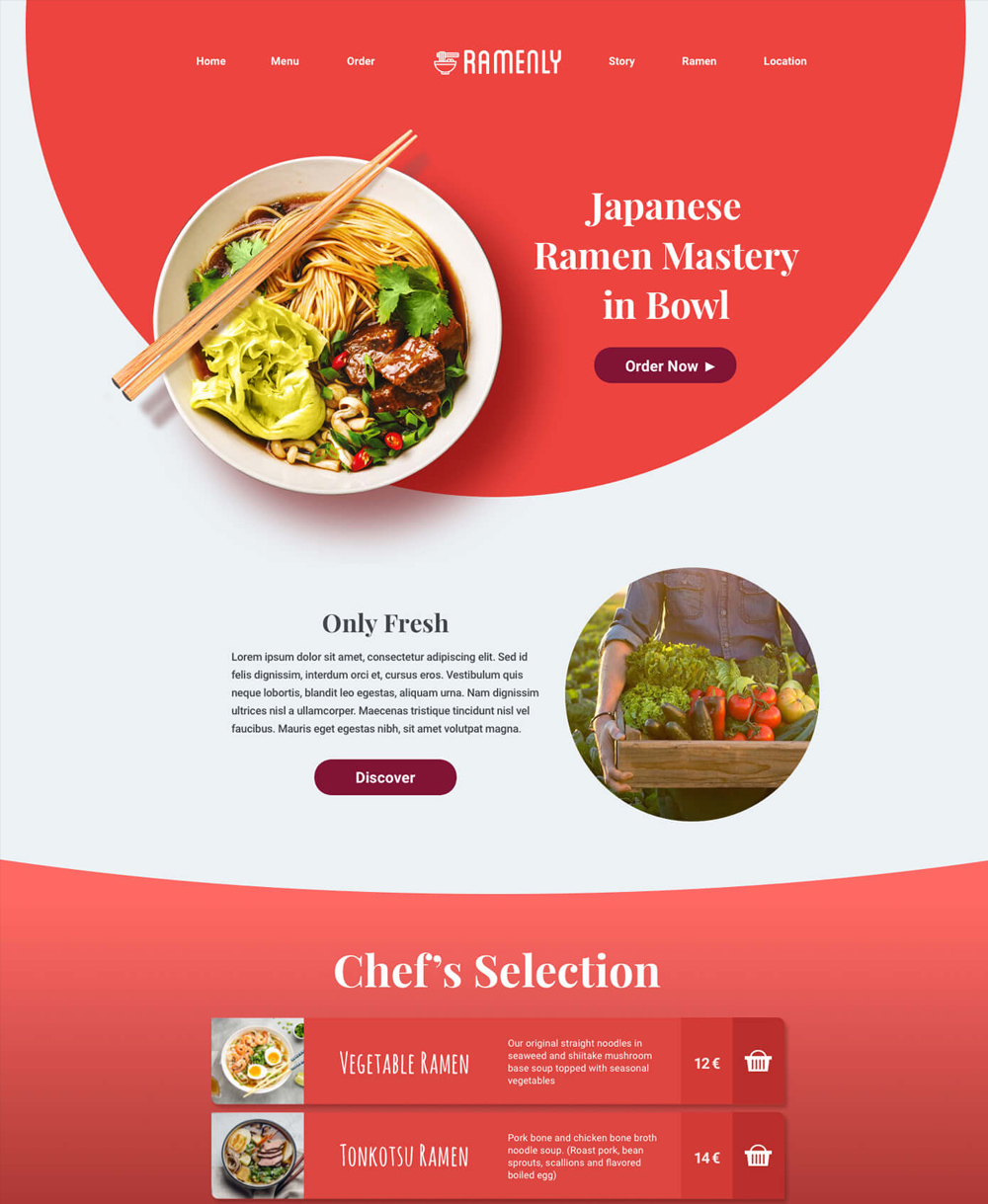 Ramenly Restaurant UI / UX Design